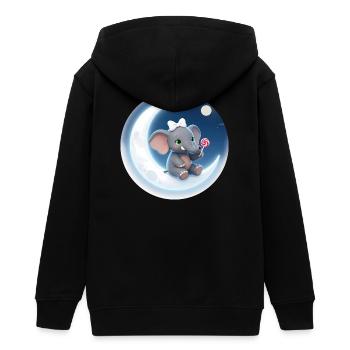 Biser de lune avec un éléphant à sucettes - Veste à capuche ado bio Stanley/Stella - noir - Dos - AI Model Teenager Male light (155cm)