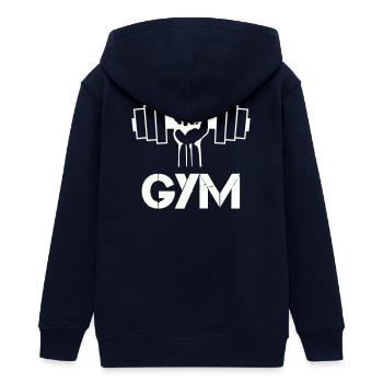 Kraftfaust Gym Symbol - Teenager Organic Kapuzenjacke Mini Cultivator von Stanley/Stella - Navy - Hinten - AI Model Teenager Male light (155cm)