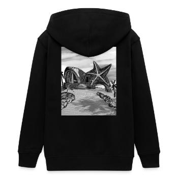 Art de l’île Starfish Dome - Veste à capuche ado bio Stanley/Stella - noir - Dos - AI Model Teenager Male light (155cm)