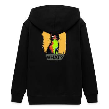 What Katze Farbexplosion - Teenager Organic Kapuzenjacke Mini Cultivator von Stanley/Stella - Schwarz - Hinten - AI Model Teenager Male light (155cm)