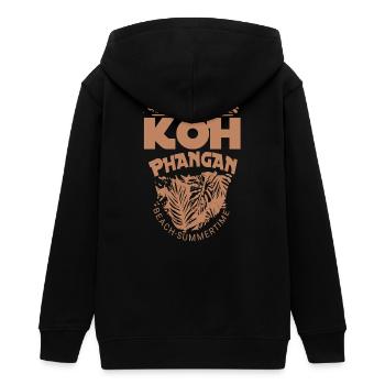 Koh Phangan thai Thailand urlaub  - Teenager Organic Kapuzenjacke Mini Cultivator von Stanley/Stella - Schwarz - Hinten - AI Model Teenager Male light (155cm)