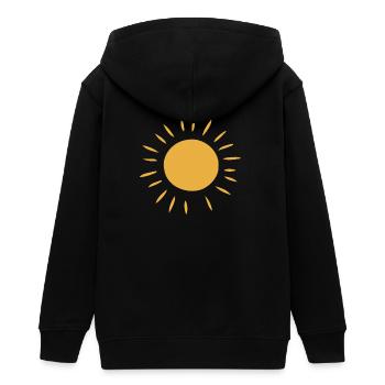 Warme minimalistische Sonne - Teenager Organic Kapuzenjacke Mini Cultivator von Stanley/Stella - Schwarz - Hinten - AI Model Teenager Male light (155cm)