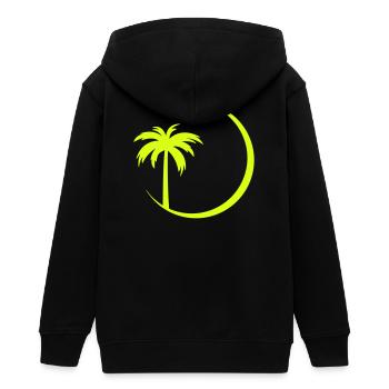 Neonpalme im Kreis - Teenager Organic Kapuzenjacke Mini Cultivator von Stanley/Stella - Schwarz - Hinten - AI Model Teenager Male light (155cm)