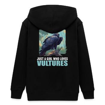 Vulture - Teens Organic Zip-up Hoodie by Stanley/Stella - black - Back - AI Model Teenager Male light (155cm)