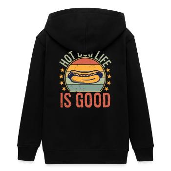 hot dog life is good - Teenager Organic Kapuzenjacke Mini Cultivator von Stanley/Stella - Schwarz - Hinten - AI Model Teenager Male light (155cm)
