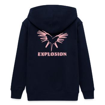 Love Explosion - Teenager Organic Kapuzenjacke Mini Cultivator von Stanley/Stella - Navy - Hinten - AI Model Teenager Male light (155cm)