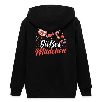Sweets Sweet Tooth Cute Girl - Teens Organic Zip-up Hoodie by Stanley/Stella - black - Back - AI Model Teenager Male light (155cm)