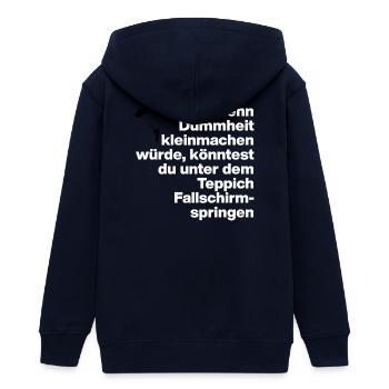DUMMHEIT, DUMM, DISS, SARKASMUS, FRECH, GESCHENK - Teenager Organic Kapuzenjacke Mini Cultivator von Stanley/Stella - Navy - Hinten - AI Model Teenager Male light (155cm)
