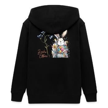 Osterhase mit bunten Eiern - Teenager Organic Kapuzenjacke Mini Cultivator von Stanley/Stella - Schwarz - Hinten - AI Model Teenager Male light (155cm)