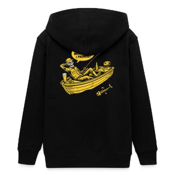Encore un casting, Angler fun Shirt, sweat à capuche, casquette - Veste à capuche ado bio Stanley/Stella - noir - Dos - AI Model Teenager Male light (155cm)
