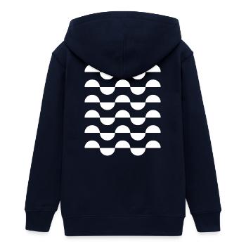 Répétition de l’arc d’onde monochrome - Veste à capuche ado bio Stanley/Stella - marine - Dos - AI Model Teenager Male light (155cm)
