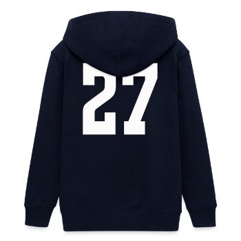 Ziffern 27 Kontrast-Design - Teenager Organic Kapuzenjacke Mini Cultivator von Stanley/Stella - Navy - Hinten - AI Model Teenager Male light (155cm)