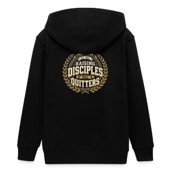 Raising Disciples Not Quitters Christliche Mama - Teenager Organic Kapuzenjacke Mini Cultivator von Stanley/Stella - Schwarz - Hinten - AI Model Teenager Male light (155cm)