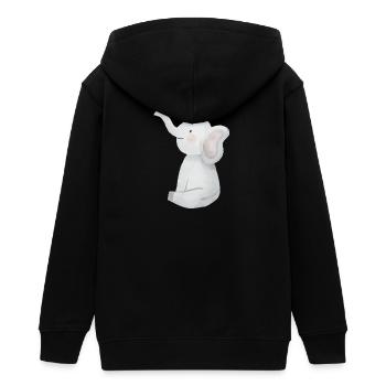 Petit éléphant mignon. - Veste à capuche ado bio Stanley/Stella - noir - Dos - AI Model Teenager Male light (155cm)