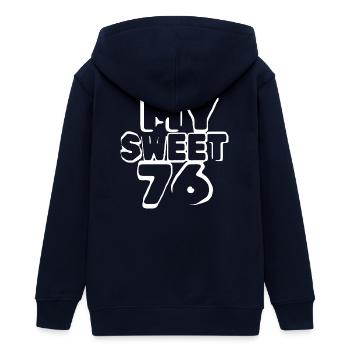 Geburtstag 76 - Teenager Organic Kapuzenjacke Mini Cultivator von Stanley/Stella - Navy - Hinten - AI Model Teenager Male light (155cm)