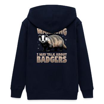 Funny Animal Badger - Teens Organic Zip-up Hoodie by Stanley/Stella - navy - Back - AI Model Teenager Male light (155cm)
