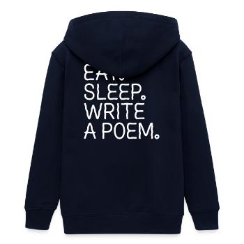 Iss, schlaf, ein Gedicht schreiben - Teenager Organic Kapuzenjacke Mini Cultivator von Stanley/Stella - Navy - Hinten - AI Model Teenager Male light (155cm)