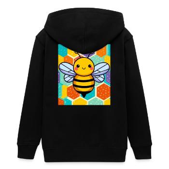Biene - Teenager Organic Kapuzenjacke Mini Cultivator von Stanley/Stella - Schwarz - Hinten - AI Model Teenager Male light (155cm)