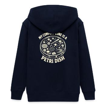 Boîte de Petri comme zone de confort | Humour de laboratoire - Veste à capuche ado bio Stanley/Stella - marine - Dos - AI Model Teenager Male light (155cm)