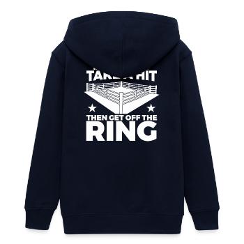 If You Can't Take Hit Then Get Off Ring - Teenager Organic Kapuzenjacke Mini Cultivator von Stanley/Stella - Navy - Hinten - AI Model Teenager Male light (155cm)