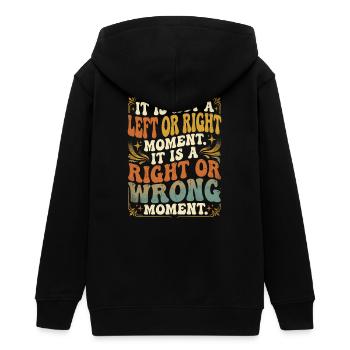 Richtig Falsch Moment - Teenager Organic Kapuzenjacke Mini Cultivator von Stanley/Stella - Schwarz - Hinten - AI Model Teenager Male light (155cm)
