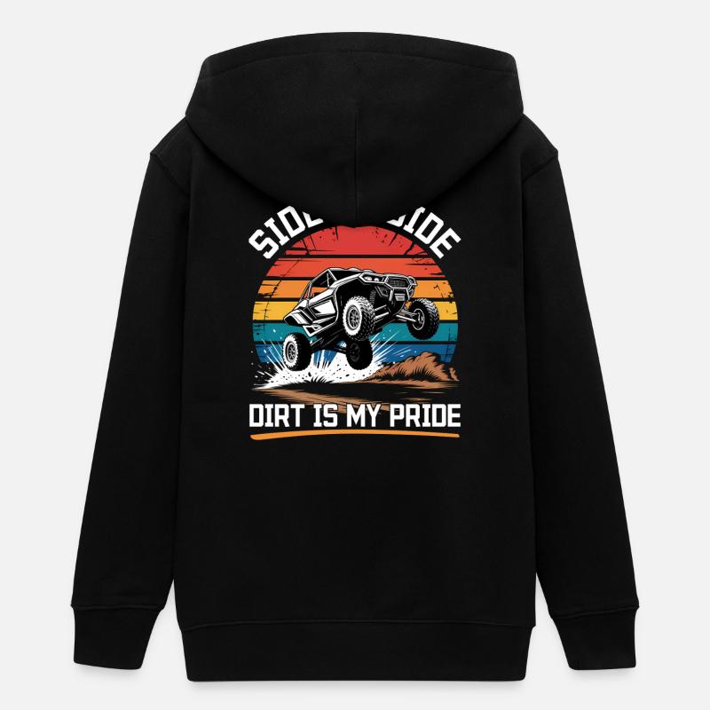 UTV Off Road 4 Wheeler Side by side - Teens Organic Zip-up Hoodie by Stanley/Stella - black