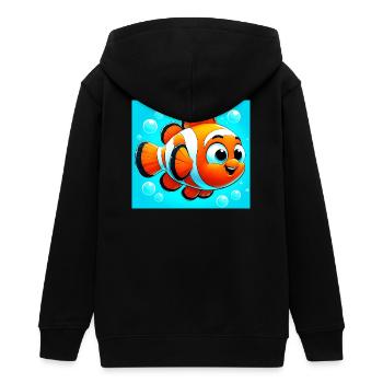 Clownfisch - Teenager Organic Kapuzenjacke Mini Cultivator von Stanley/Stella - Schwarz - Hinten - AI Model Teenager Male light (155cm)