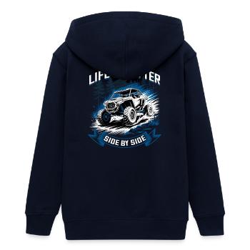 UTV Off Road 4 Wheeler Side by side - Teenager Organic Kapuzenjacke Mini Cultivator von Stanley/Stella - Navy - Hinten - AI Model Teenager Male light (155cm)