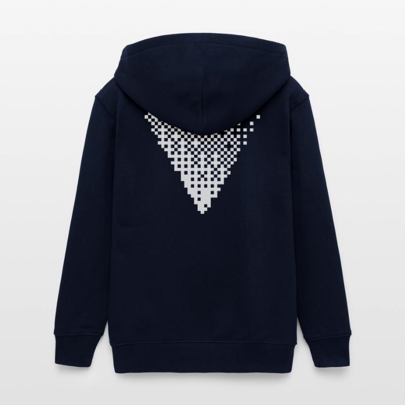 Triangular Halftone Pixel Grid Teens Organic Zip-up Hoodie by Stanley/Stella