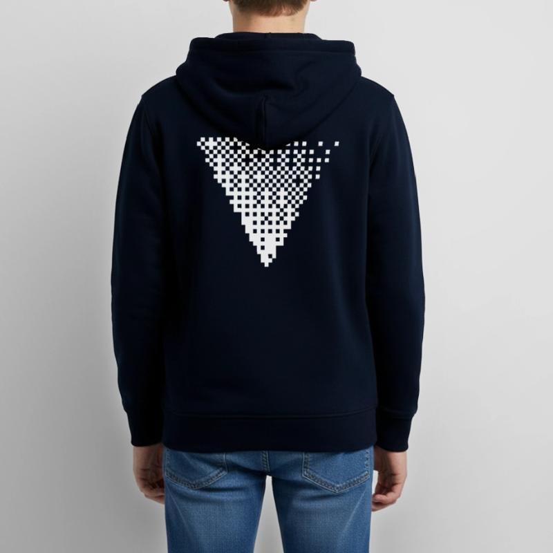 Triangular Halftone Pixel Grid Teens Organic Zip-up Hoodie by Stanley/Stella