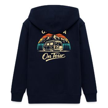 Grand-mère et grand-père en tournée camping-car - Veste à capuche ado bio Stanley/Stella - marine - Dos - AI Model Teenager Male light (155cm)
