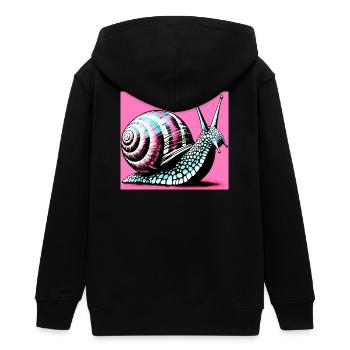 Schnecke - Teenager Organic Kapuzenjacke Mini Cultivator von Stanley/Stella - Schwarz - Hinten - AI Model Teenager Male light (155cm)