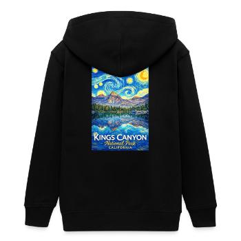 Kings Canyon National Park, California - Teens Organic Zip-up Hoodie by Stanley/Stella - black - Back - AI Model Teenager Male light (155cm)