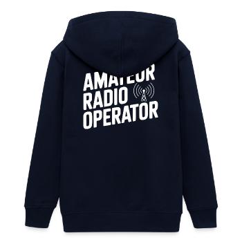 Amateurfunker - Teenager Organic Kapuzenjacke Mini Cultivator von Stanley/Stella - Navy - Hinten - AI Model Teenager Male light (155cm)