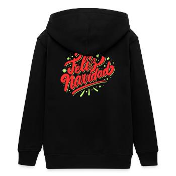 Frohe Weihnachten - Teenager Organic Kapuzenjacke Mini Cultivator von Stanley/Stella - Schwarz - Hinten - AI Model Teenager Male light (155cm)
