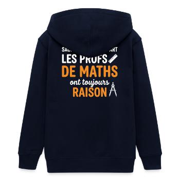 Profs de Maths Toujours Raison - Veste à capuche ado bio Stanley/Stella - marine - Dos - AI Model Teenager Male light (155cm)