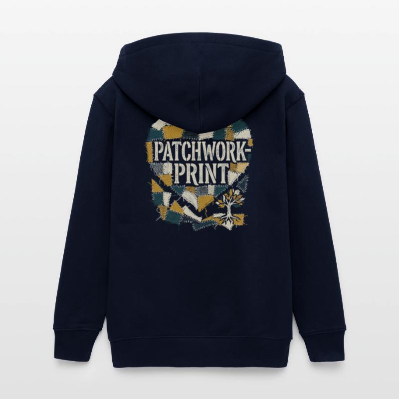 Patchwork Print Teenager Organic Kapuzenjacke Mini Cultivator von Stanley/Stella