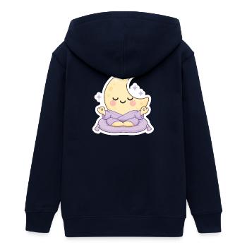 Moon meditation on pillow - Teens Organic Zip-up Hoodie by Stanley/Stella - navy - Back - AI Model Teenager Male light (155cm)