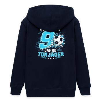 9 Jahre Torjäger Fußball Geburtstag Geschenk - Teenager Organic Kapuzenjacke Mini Cultivator von Stanley/Stella - Navy - Hinten - AI Model Teenager Male light (155cm)