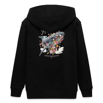 Andenken an den Buckelwal Hope/ Timmy - Teenager Organic Kapuzenjacke Mini Cultivator von Stanley/Stella - Schwarz - Hinten - AI Model Teenager Male light (155cm)