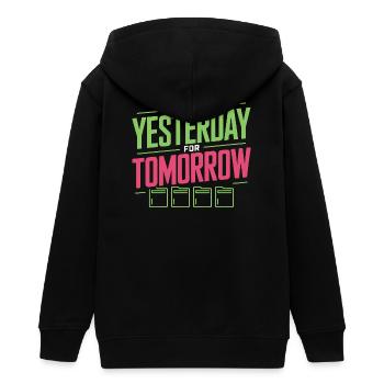 Preserving Yesterday for Tomorrow - Teens Organic Zip-up Hoodie by Stanley/Stella - black - Back - AI Model Teenager Male light (155cm)