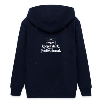 Nächtliche berufliche Ethos - Teenager Organic Kapuzenjacke Mini Cultivator von Stanley/Stella - Navy - Hinten - AI Model Teenager Male light (155cm)