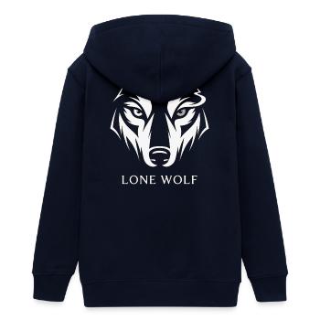 Loup solitaire - Veste à capuche ado bio Stanley/Stella - marine - Dos - AI Model Teenager Male light (155cm)