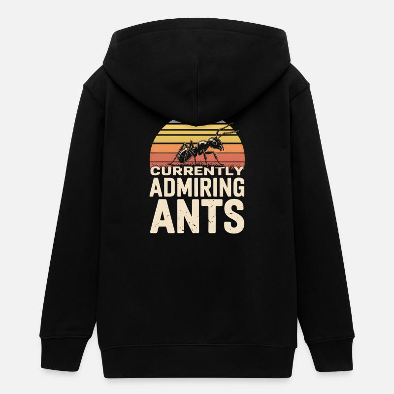 Admirer les fourmis | Humour de fourmis - Veste à capuche ado bio Stanley/Stella - noir