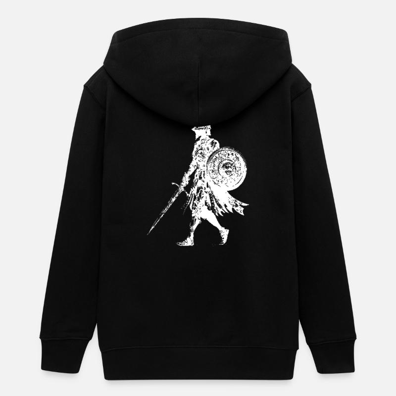 Épée Bouclier Silhouette de Chevalier - Veste à capuche ado bio Stanley/Stella - noir