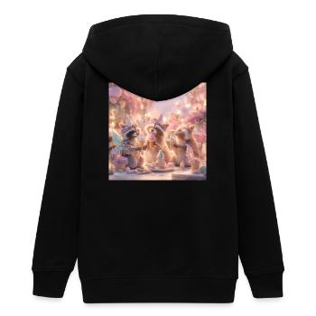 Märchenwald Waschbär Fest - Teenager Organic Kapuzenjacke Mini Cultivator von Stanley/Stella - Schwarz - Hinten - AI Model Teenager Male light (155cm)