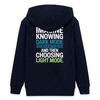 Le mode sombre existe Programmeur IT Nerd Coder Office - Veste à capuche ado bio Stanley/Stella - marine - Dos - AI Model Teenager Male light (155cm)