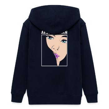 Beautician Make-up Cosmetics - Teens Organic Zip-up Hoodie by Stanley/Stella - navy - Back - AI Model Teenager Male light (155cm)