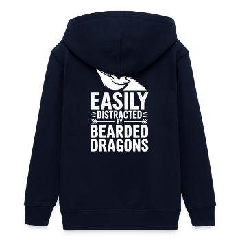Paroles du Dragon Barbu, Drôle de Don du Dragon Barbu. - Veste à capuche ado bio Stanley/Stella - marine - Dos - AI Model Teenager Male light (155cm)