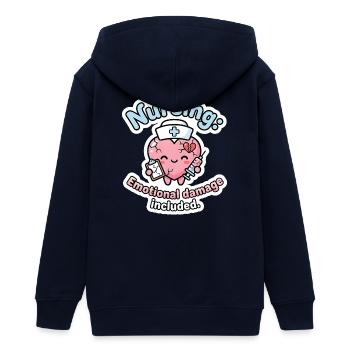 Krankenschwester Spruch lustig – Kawaii Pflege - Teenager Organic Kapuzenjacke Mini Cultivator von Stanley/Stella - Navy - Hinten - AI Model Teenager Male light (155cm)